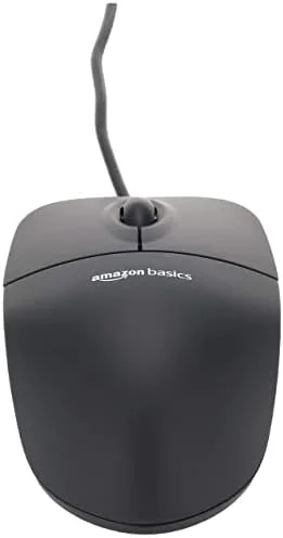 Amazon Basics 3-Button Wired USB Computer Mouse, Single, Black - Image 7