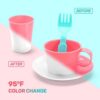 CUTE STONE Color Changing Play Kitchen Sink Toys, Children Electric Dishwasher Playing Toy with Running Water,Upgraded Real Faucet and Play Dishes,Pretend Play Kitchen Toys for Kids Boys Girls - Image 5