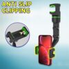 360° Car Rearview Mirror Mount Stand Holder for Cell Phone and Gps, 2023 New Universal Adjustable Phone Holder, Can Be Fixed and Adjusted Automobile Cradles, Suitable for All Phone Models (Green) - Image 4