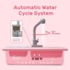 CUTE STONE Color Changing Play Kitchen Sink Toys, Children Electric Dishwasher Playing Toy with Running Water,Upgraded Real Faucet and Play Dishes,Pretend Play Kitchen Toys for Kids Boys Girls - Image 4
