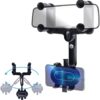 PCAPPABCD Car Phone Hold-Rearview Mirror Phone Holder for Car, 360° Rotatable and Retractable with Adjustable Length Rearview Mirror Phone Holder for All Mobile Phones and All Car - Image 2
