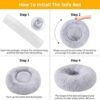 Nisrada Cat Beds for Indoor Cats,20/24 Inch Dog Bed for Small Melium Large Dogs, Washable-Round Pet Bed for Puppy and Kitten with Slip-Resistant Bottom - Image 7