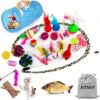 AILUKI 31 PCS Cat Toys Kitten Toys Assortments,Variety Catnip Toy Set Including 2 Way Tunnel,Cat Feather Teaser,Catnip Fish,Mice,Colorful Balls and Bells for Cat,Puppy,Kitty - Image 2