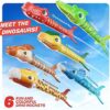 Dinosaur Toy Rocket Launcher for Kids - 6 Colorful Dinos - Fun Outdoor Kids Toys for Boys & Girls Ages 2, 3, 4, 5, 6-8 Year Old Christmas/Birthday Gift - Boy Stomp Rockets Toy - Dino kid Gifts Ages 3+ - Image 4