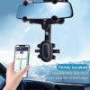 PCAPPABCD Car Phone Hold-Rearview Mirror Phone Holder for Car, 360° Rotatable and Retractable with Adjustable Length Rearview Mirror Phone Holder for All Mobile Phones and All Car - Image 4