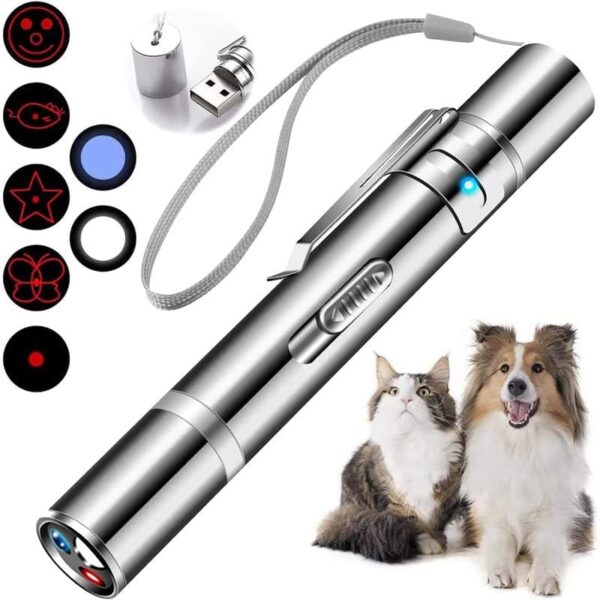 Cowjag Cat Toys, Laser Pointer with 7 Adjustable Patterns, USB Recharge Laser, Long Range and 3 Modes Training Chaser Interactive Toy, Dog Laser Pen Toy - Image 9