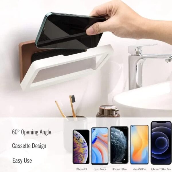 Waterproof Shower Phone Holder Anti Fog 360 Rotation Universal Phone Holder Stand Case Bathroom Wall Mount for iPhone 14 13 12 11 Pro Max XS XR up to 6.8" Cell Phone Case - Image 7