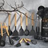 Umite Chef Kitchen Cooking Utensils Set, 33 pcs Non-Stick Utensils Spatula Set with Holder, Black Wooden Handle Silicone Kitchen Gadgets - Image 3