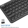Arteck 2.4G Wireless Keyboard Stainless Steel Ultra Slim Full Size Keyboard with Numeric Keypad for Computer/Desktop/PC/Laptop/Surface/Smart TV and Windows 10/8/ 7 Built in Rechargeable Battery - Image 3