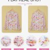 SHEWIN Women's Casual Boho Floral Print V Neck Long Sleeve Drawstring Tops Loose Blouses Button Down Shirts - Image 6