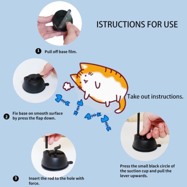 Cat Toy Wand Auto Interactive Toys for Indoor Cat 6 in 1 Hands-Free Natural Bird Feather Ball Toys, Suction Cup Pet Dancing Playing Toy… - Image 5