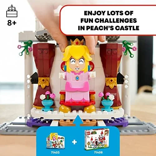 LEGO Super Mario Peach’s Castle Expansion Set 71408, Buildable Game Toy, Gifts for Kids Aged 8 Plus with Time Block Plus Bowser and Toadette Figures, to Combine with Starter Course - Image 3