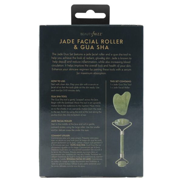 Beautyfrizz Jade Facial Roller - Jade Roller for Face and Gua Sha Massage Tool - Jade Roller and Gua Sha Set - Guasha Tool for Face - Skin Care Gift Set - Image 10