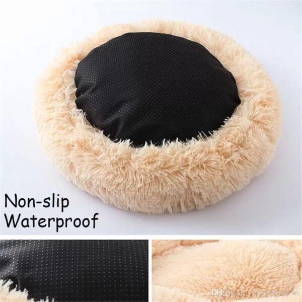 Cat Beds for Indoor Cats - Cat Bed Washable 20 inches, Small Dog Beds for Small Dogs, Anti Anxiety Round Fluffy Plush Faux Fur Cat Bed,Thick Bottom Keep Pets Off The Cold Tile - Image 4