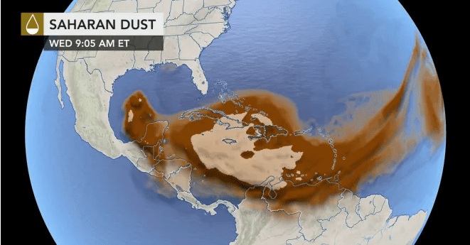 Un nuage de poussière massif se dirige vers les Caraïbes et l’Amérique du Nord